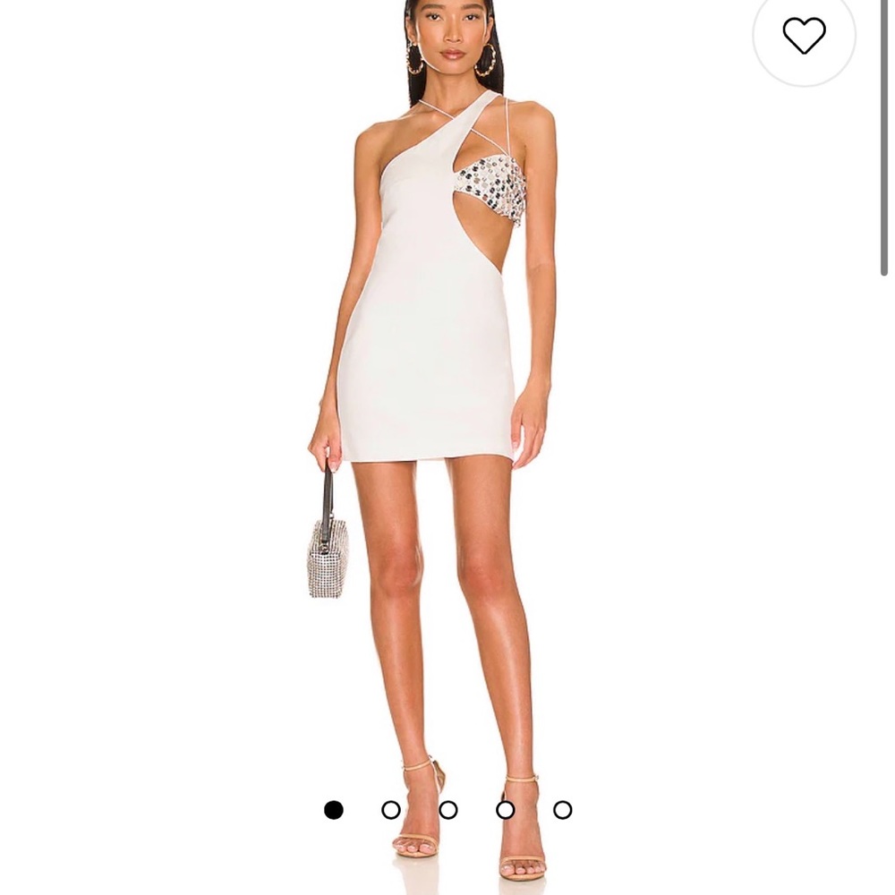 White cute out mini embellished dress